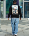 Sweat-shirt noir imprimé Hoodboys Khryzmaparise, look streetwear – vue 2