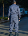 Combinaison oversize grise ardoise James Suit, poche poitrine à rabat et épaules tombantes – vue 4