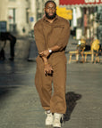 Combinaison oversize marron James Suit, coupe droite et jambes resserrées à la cheville – vue 4