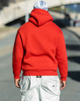 Sweat à capuche rouge Khryzmaparise, silhouette droite – vue 4