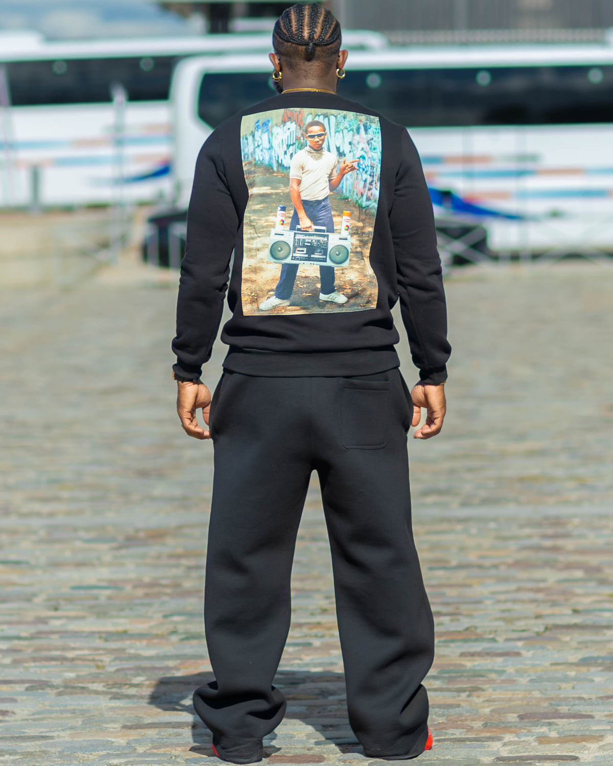 Sweat-shirt noir Hoodboys Khryzmaparise, détail de la tenue – vue 7