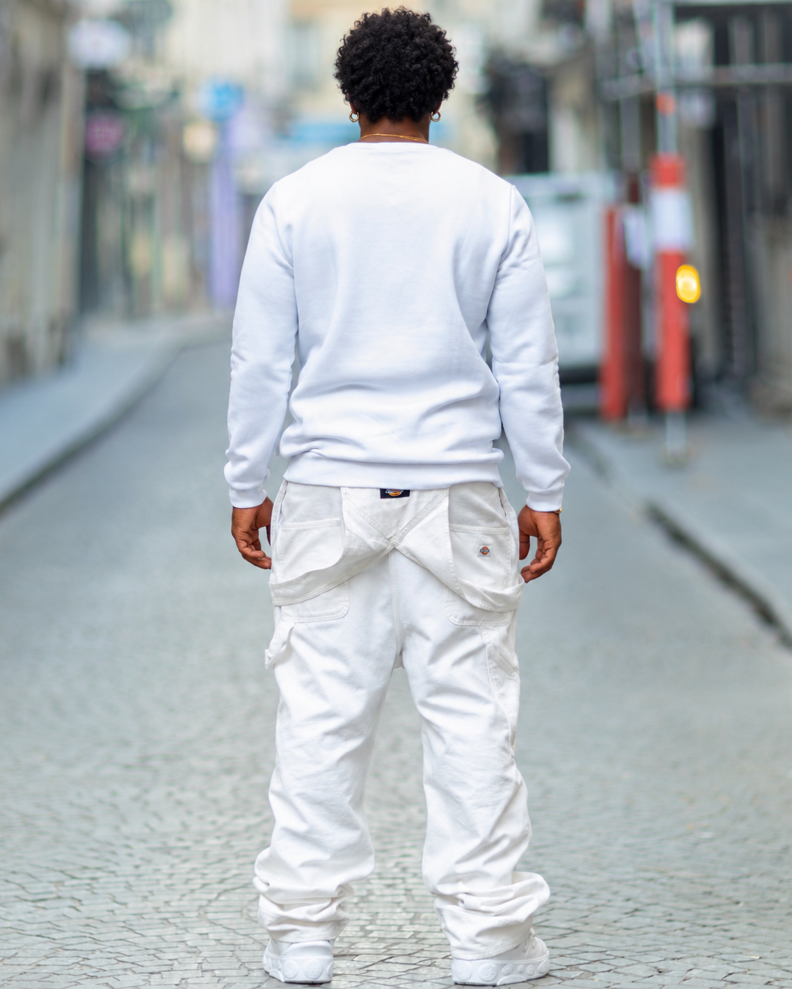 Sweat-shirt blanc imprimé Psycho Mood Khryzmaparise, look streetwear en ville – vue 2